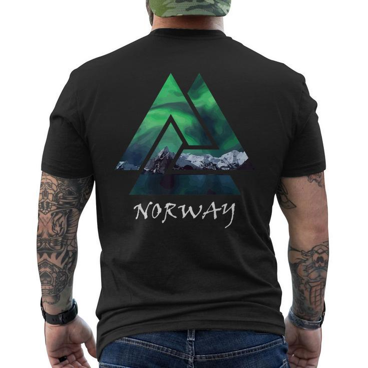 Norway Northern Lights Geometric Travel Men's T-shirt Back Print