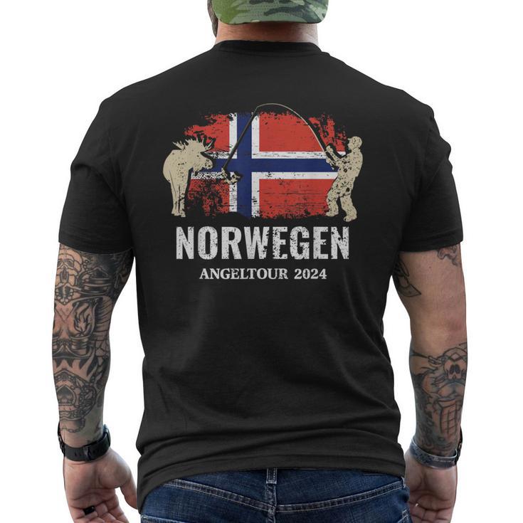 Norwegen Angeln 2024 Angler Norwegen Angeln T-Shirt mit Rückendruck