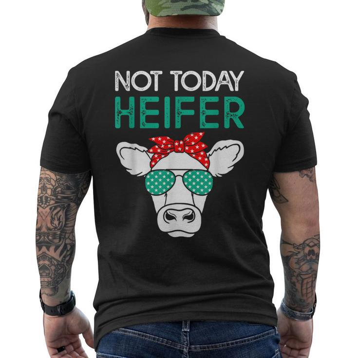 Not Today Heifer Heifers With Green Glasses Cow Men's T-shirt Back Print