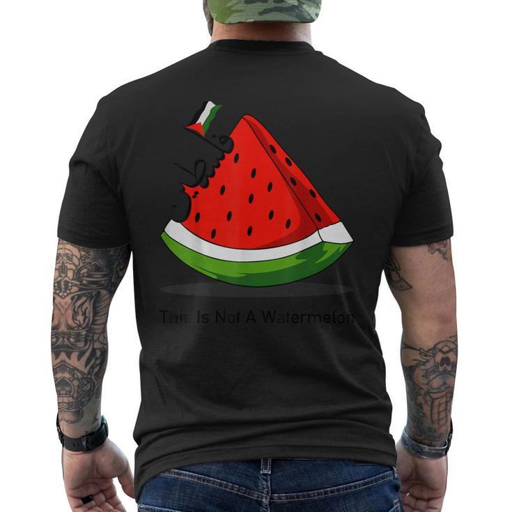 This Is Not A Watermelon Palestine Flag Arabic & English Men's T-shirt Back Print
