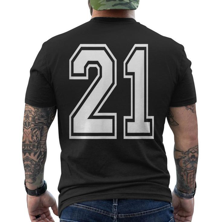 Number 21 Birthday Varsity Sports Team Jersey Men's T-shirt Back Print