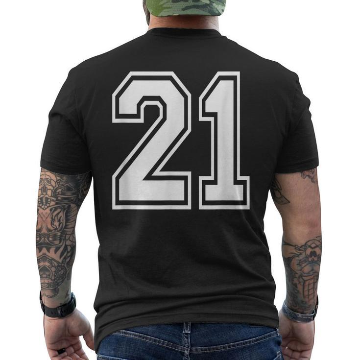 Number 21 Varsity Sports Team Jersey 21St Birthday 21 Years Men's T-shirt Back Print