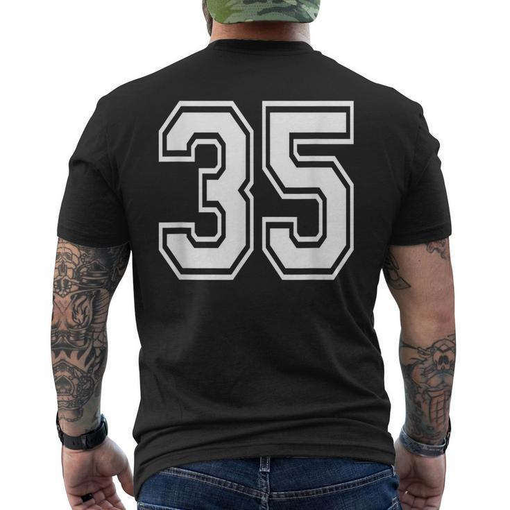 Number 35 Birthday Varsity Sports Team Jersey Men's T-shirt Back Print