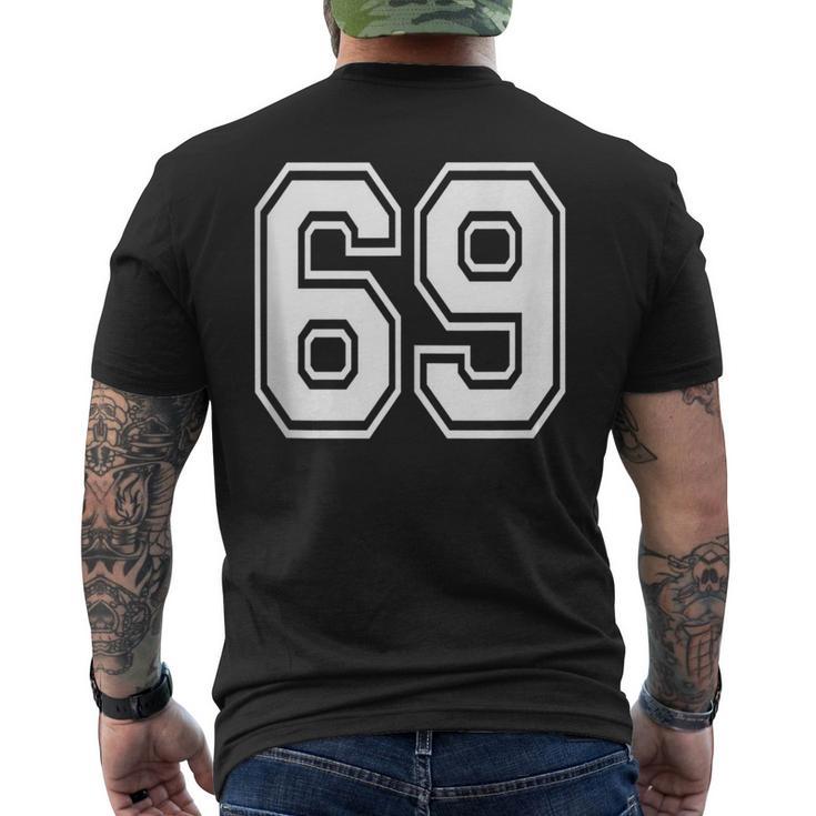 Number 69 Birthday 69Th Sports Player Team Numbered Jersey Men's T-shirt Back Print