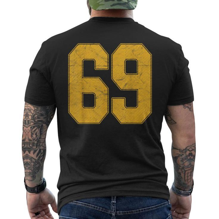 Number 69 Numbered Uniform Sports Team Jersey 69Th Birthday Men's T-shirt Back Print