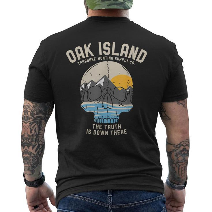 Oak Island Vintage Skull Templar Treasure Hunting Men's T-shirt Back Print