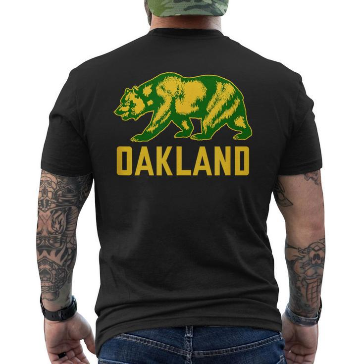 Oakland California Flag Bear Oakland California Men's T-shirt Back Print