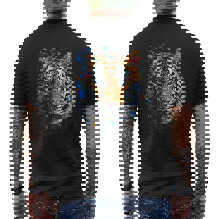 Obra De Arte De Tigre Colorido Animal Arte Tigre Camiseta Hombre Estampado Espalda