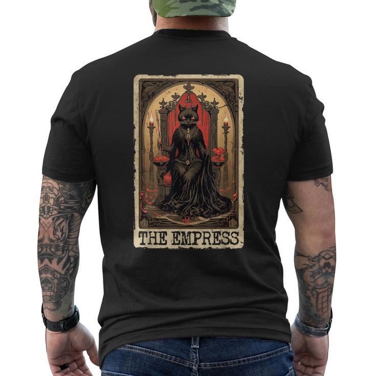 Occult Goth The Empress Tarot Card Black Cat Witchy Vintage Men's T-shirt Back Print