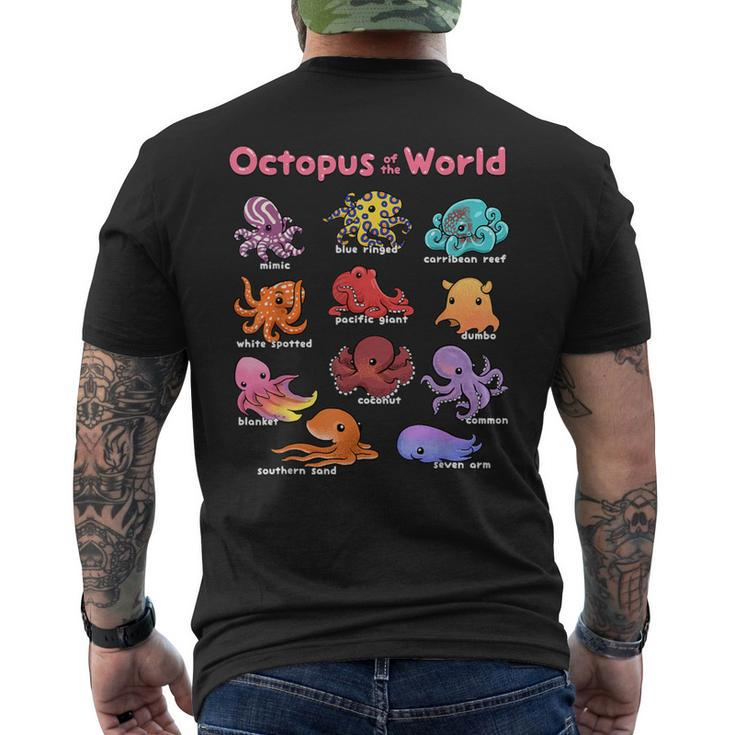 Octopus Sea Animals Of The World Octopus Lover Educational Men's T-shirt Back Print
