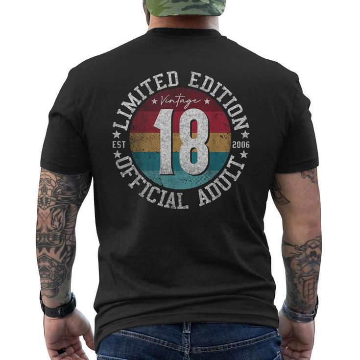 Official Adult 18Th Birthday 18 Year Old Men's T-shirt Back Print