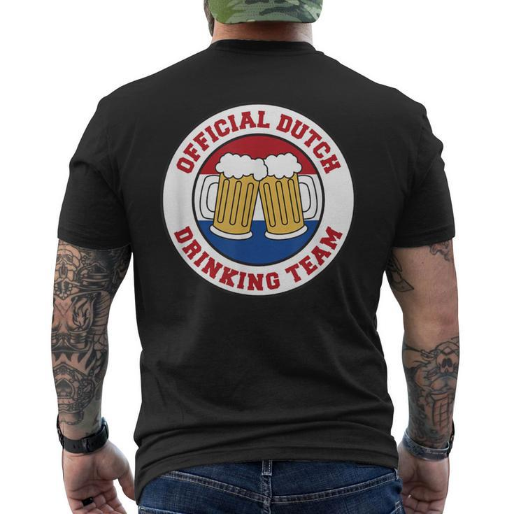 Official Dutch Drinking Team Flag Of The Netherlands Beer Men's T-shirt Back Print