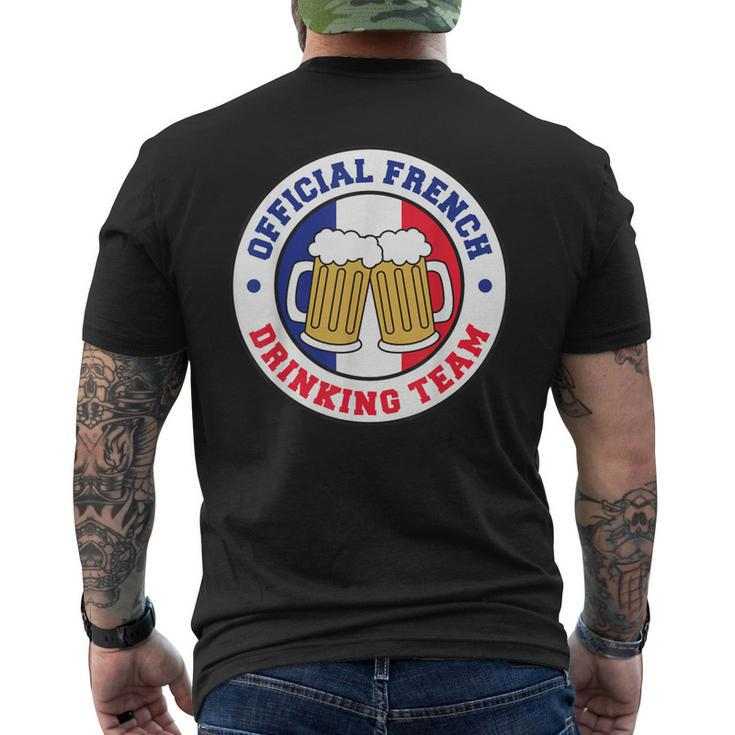 Official French Drinking Team Flag Of France Beer Men's T-shirt Back Print