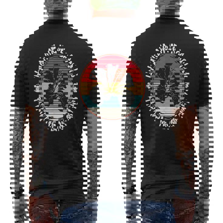Ohana Significa Familia Cita Hibiscus 70S Retro Hawaii Vacaciones Camiseta Hombre Estampado Espalda