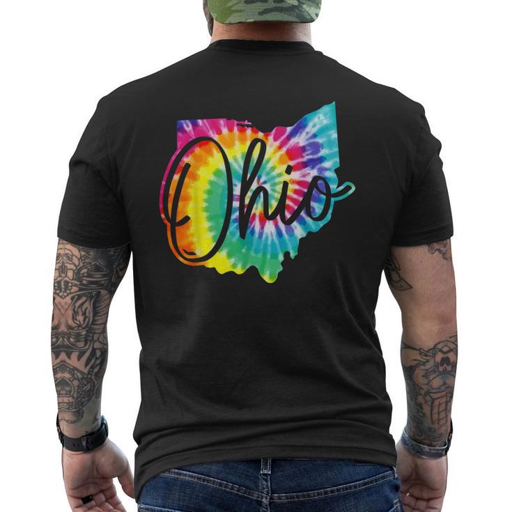 Ohio Tie Dye State Map Pride Vintage Retro Men's T-shirt Back Print