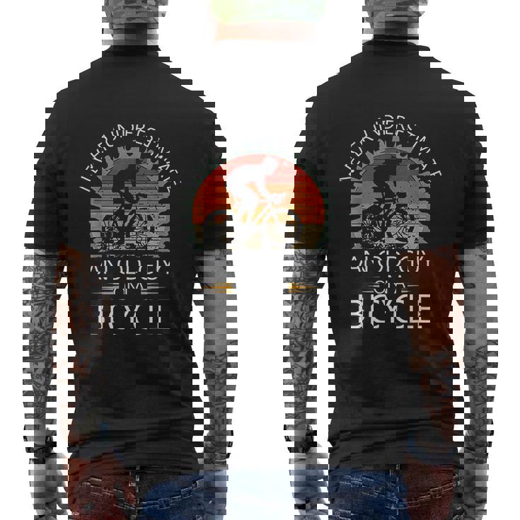 Mens Vintage Never Underestimate An Old Guy On A Bicycle Biker T-Shirt Mens Vintage Never Underestimate An Old Guy On A Bicycle Biker T-Shirt