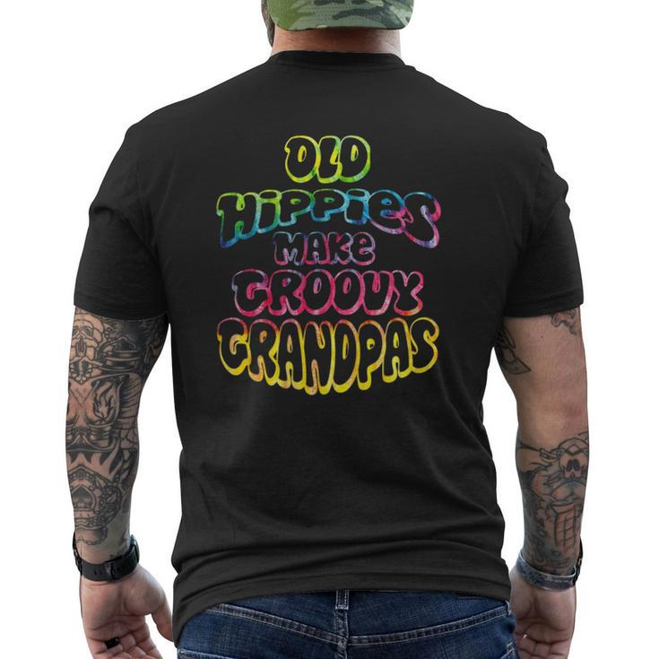 Old Hippies Make Groovy Grandpas Grandparents Day Mens Back Print T-shirt