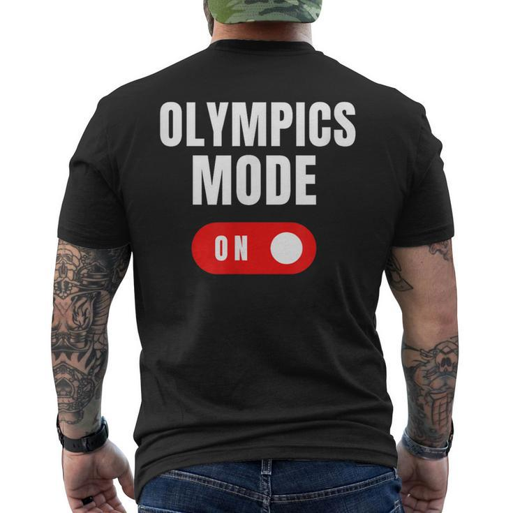 Olympics Mode On Sports Athlete Coach Gymnast Track Skating Men's T-shirt Back Print