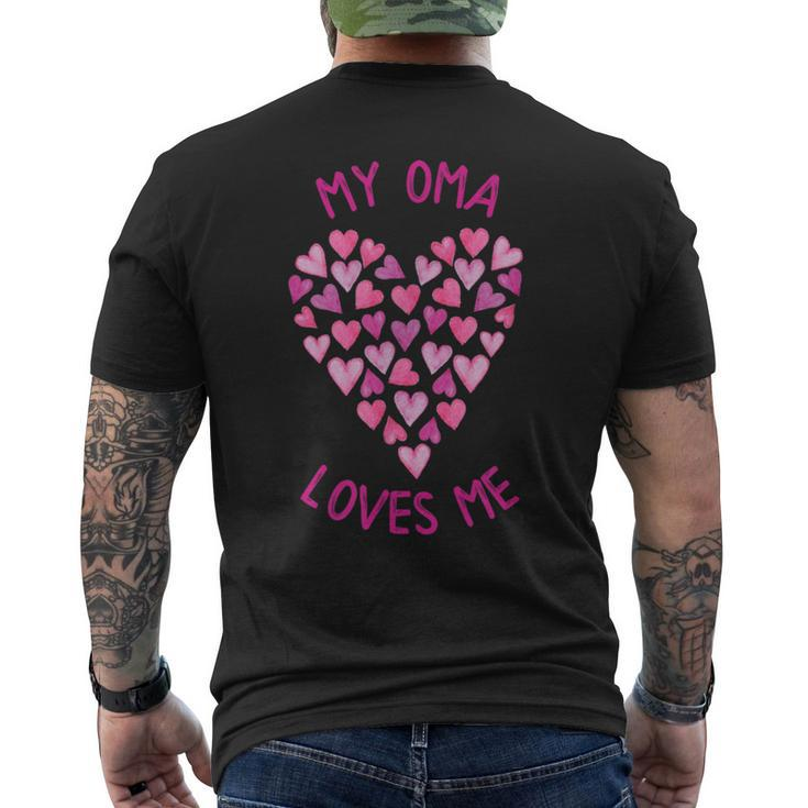 My Oma Loves Me Valentine Hearts For Girls Men's T-shirt Back Print