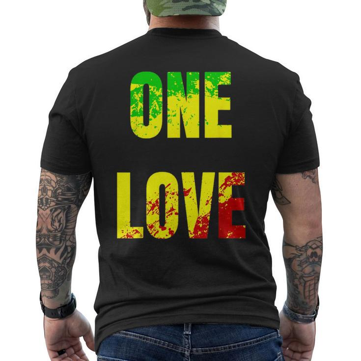 One Love Rastafari Colors For Peace & Reggae Lover Men's T-shirt Back Print