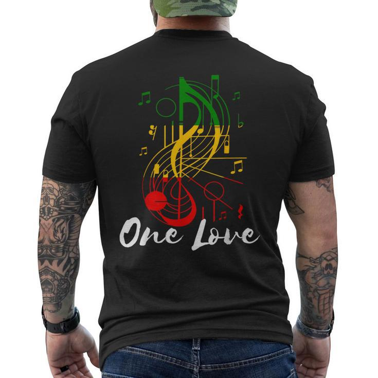 One Love Rastafarian Reggae Music Rastafari Roots Reggae Men's T-shirt Back Print