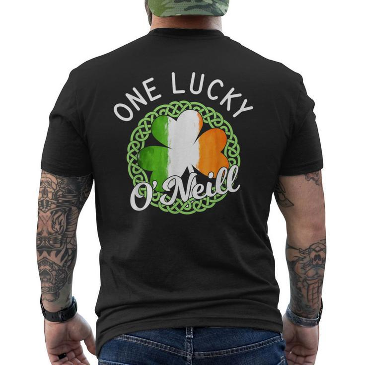 One Lucky O'neill Irish Family Name Men's T-shirt Back Print