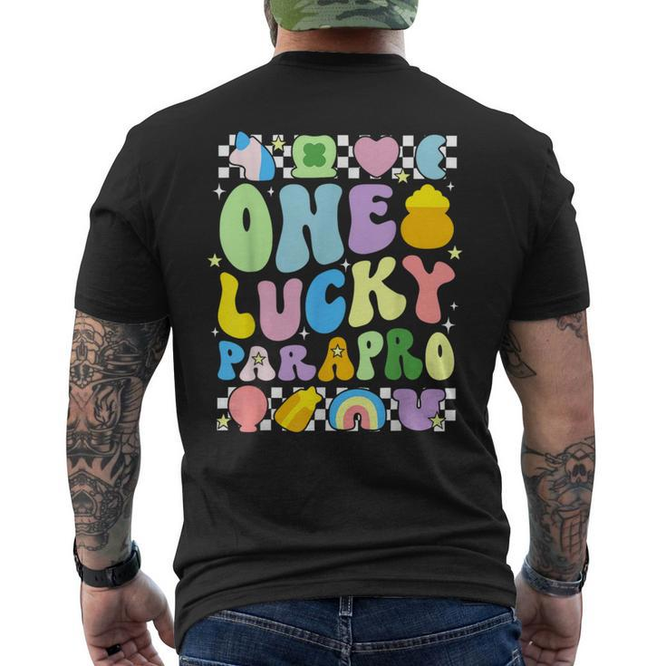 One Lucky Parapro St Patrick's Day Paraprofessional Groovy Men's T-shirt Back Print