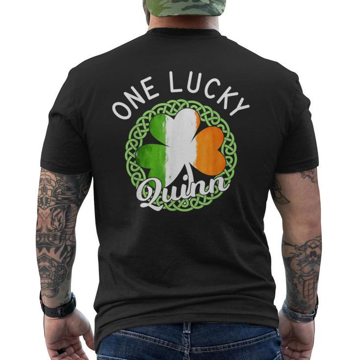 One Lucky Quinn Irish Family Name Men's T-shirt Back Print
