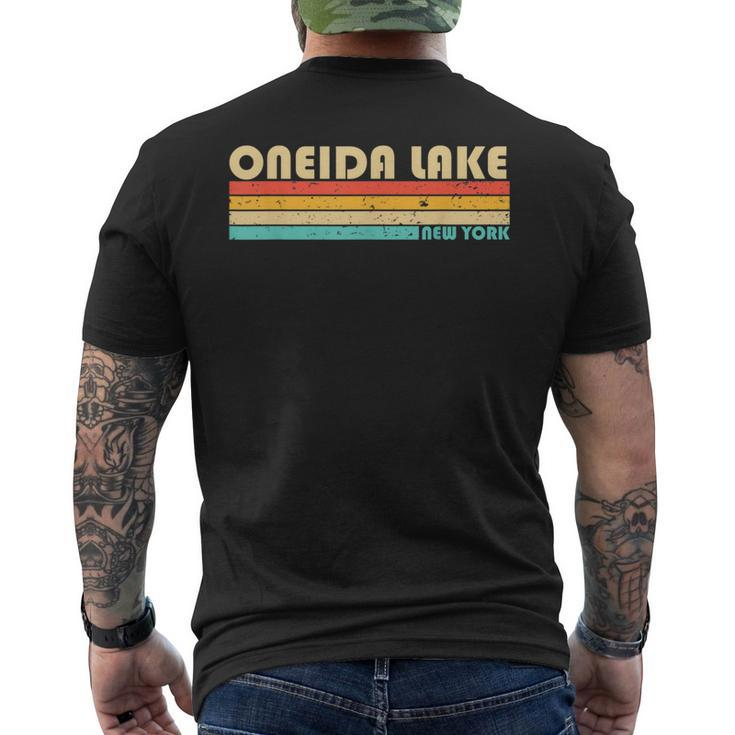 Oneida Lake New York Fishing Camping Summer Men's T-shirt Back Print