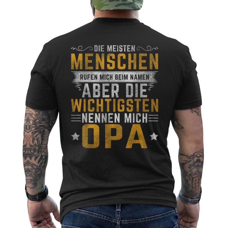 Opa Genannt Kurzärmliges Herren-T-Kurzärmliges Herren-T-Shirt, Spruch für Großväter, Herren Schwarz S