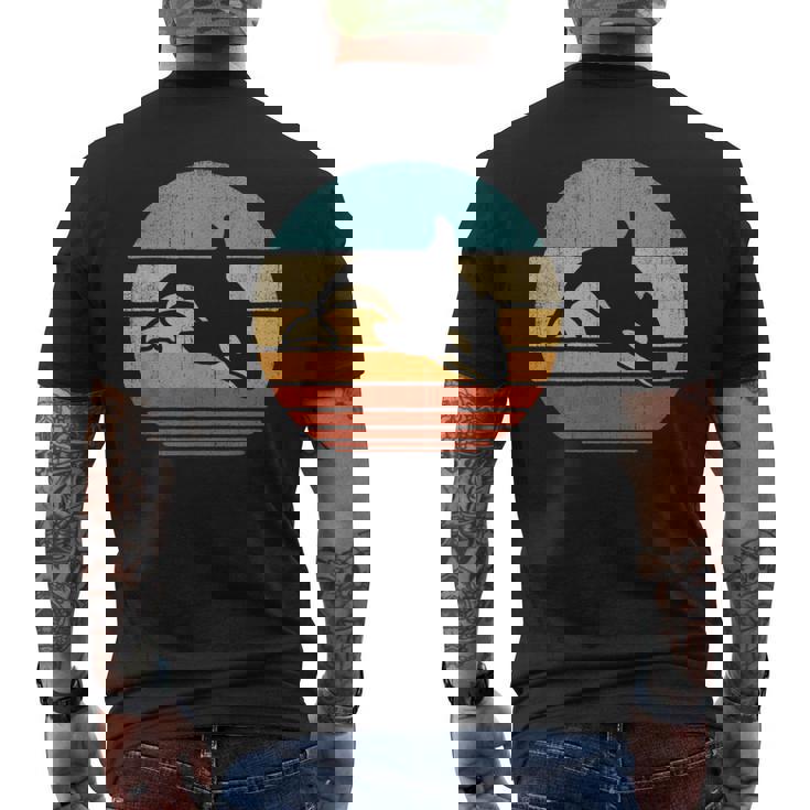Orca Killer Ballena Retrointage 60S 70S Puesta De Sol Sea Animal Camiseta Hombre Estampado Espalda