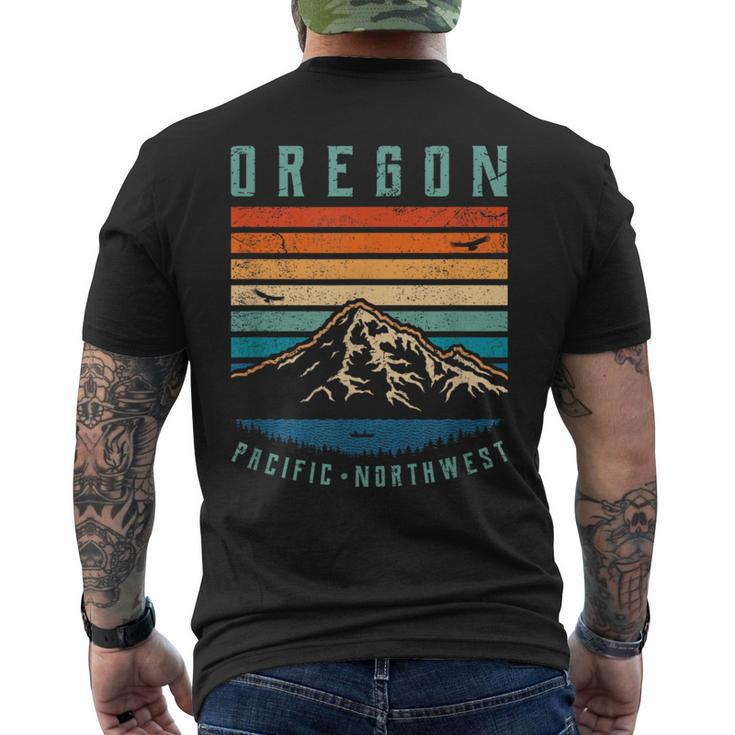 Oregon Retro T Vintage Portland Home State Mountains Men's T-shirt Back Print
