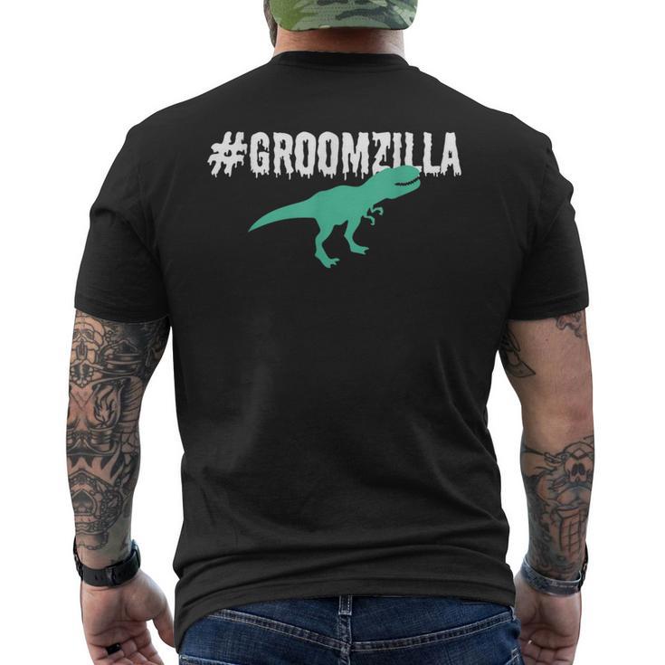 The Original Groomzilla Bachelor Groom Dinosaur Men's T-shirt Back Print