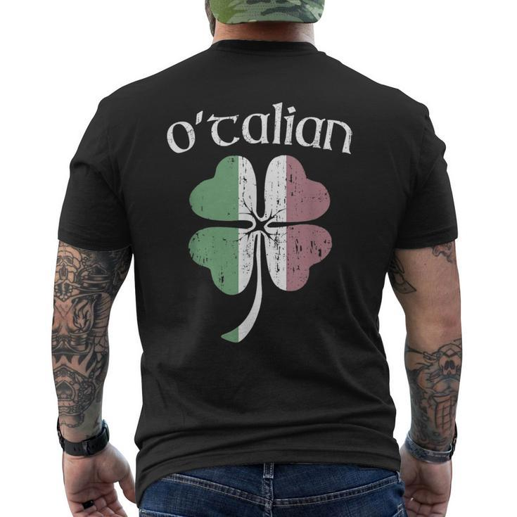 O'talian Half Irish Italian Flag Heritage St Patrick's Day Men's T-shirt Back Print