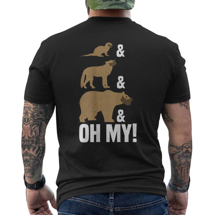 Otter Wolf Bear Oh My Gay Slang Lgbt Pride Men's T-shirt Back Print