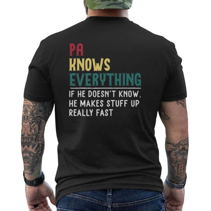 Pa Know Everything Father's Day For Grandfather Mens Back Print T-shirt