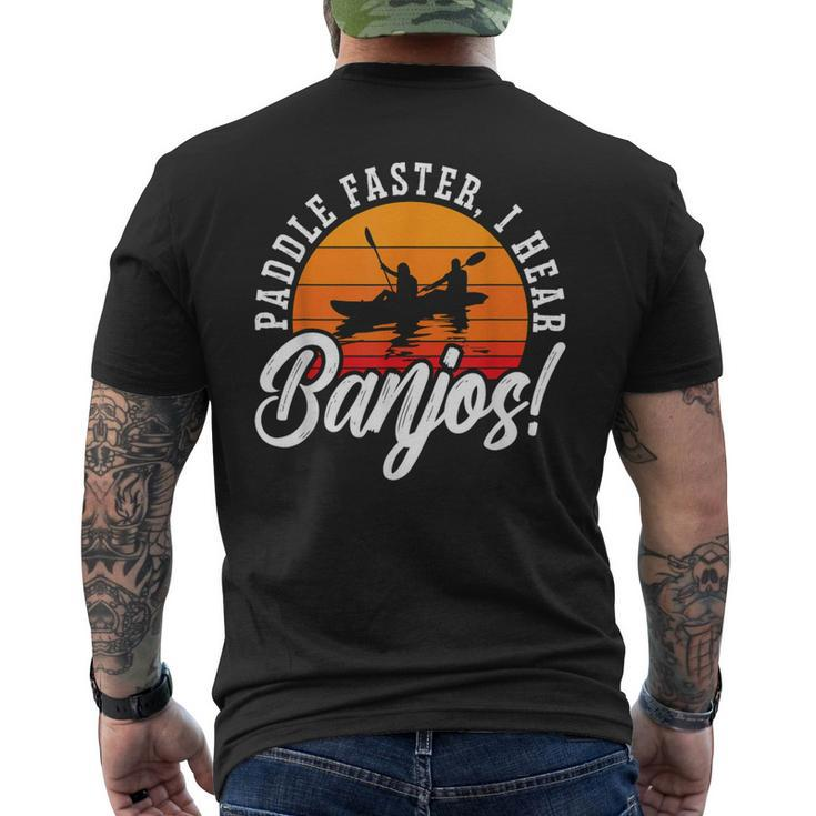 Paddle Faster I Hear Banjos Loves Musical Instrument Banjo Men's T-shirt Back Print