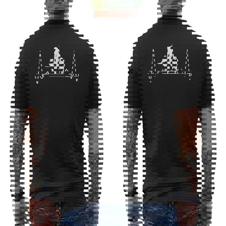 Padre 2 Hijas Latido Del Corazón Para Papá Regalo Para El Día Del Padre Camiseta Hombre Estampado Espalda
