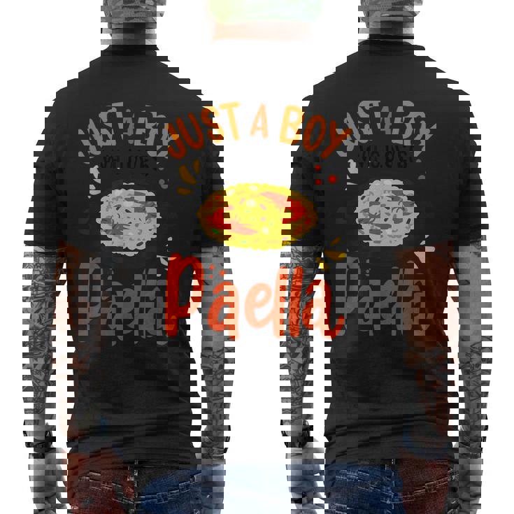 Paella Just A Boy Who Loves Paella Cocina Española Chicos Camiseta Hombre Estampado Espalda