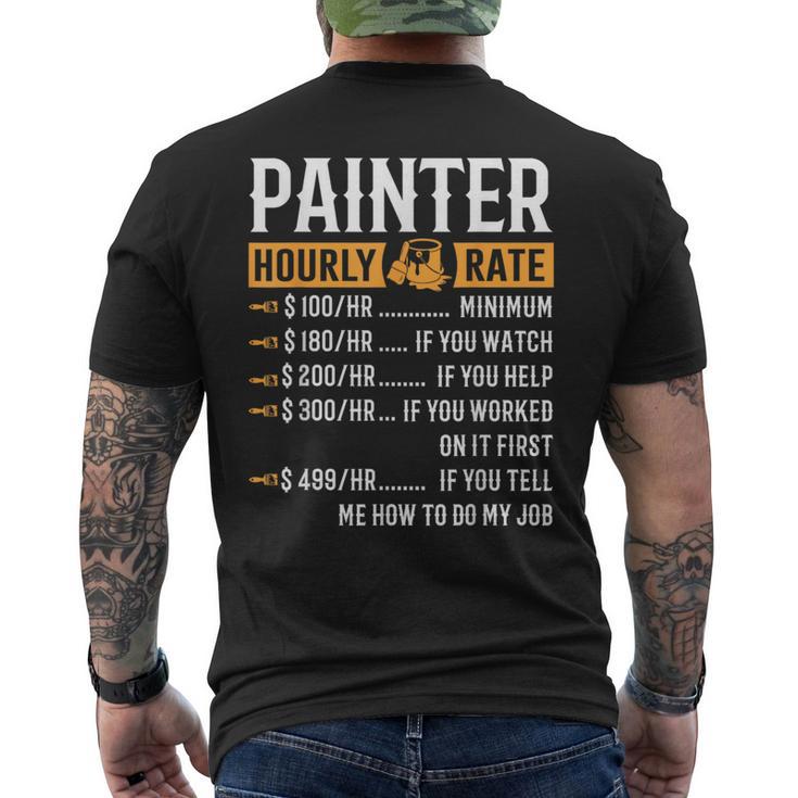 Painter Hourly Rate Painter Men's T-shirt Back Print