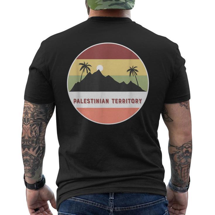 Palestinian Territory Mountain And Palms Men's T-shirt Back Print