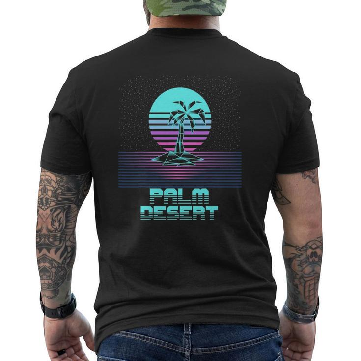 Palm Desert Ca Retro Vintage 80S Sunset Palm Tree Souvenir Mens Back Print T-shirt