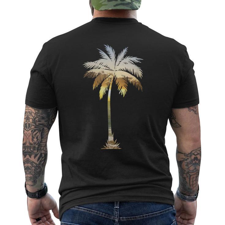 Palm Tree Silhouette Tropical California Beach I Live Life Men's T-shirt Back Print