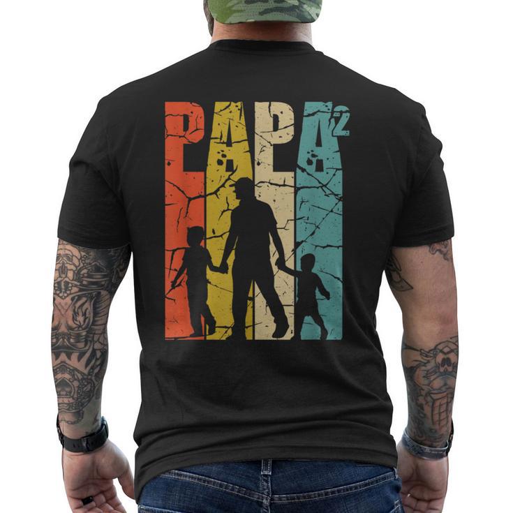 Papa 2 Söhne Dad Hoch 2 Zweifachater Zwillingpapa S T-Shirt mit Rückendruck