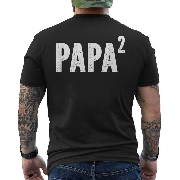 Papa 2 Papa Squared For Grandpa From Granddaughter Grandson Men's T-shirt Back Print