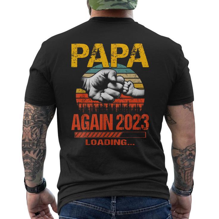 Papa Again Est 2023 Loading Future New Father's Day Men's T-shirt Back Print