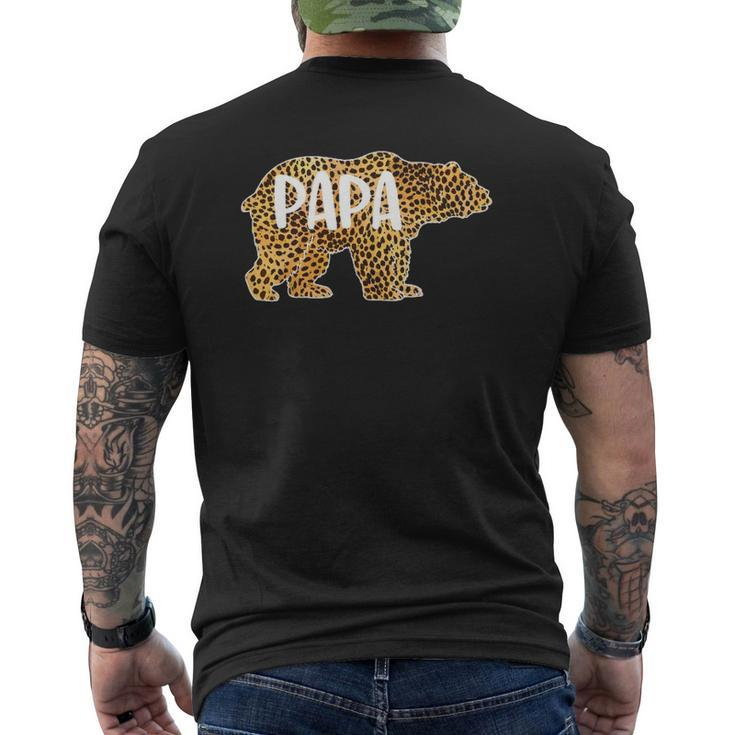 Papa Bear Cheetah Leopard Print Dad Father Premium Mens Back Print T-shirt