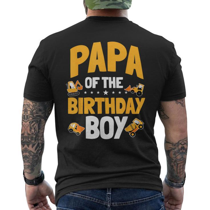 Papa Of The Birthday Boy Construction Worker Bday Party Men's T-shirt Back Print