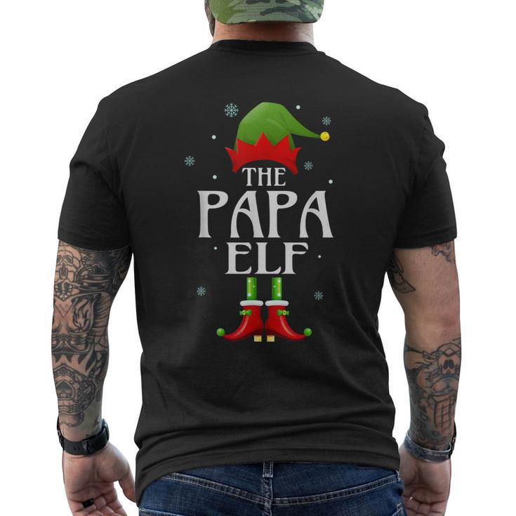 Papa Elf Xmas Matching Family Group Christmas Party Pajama Mens Back Print T-shirt