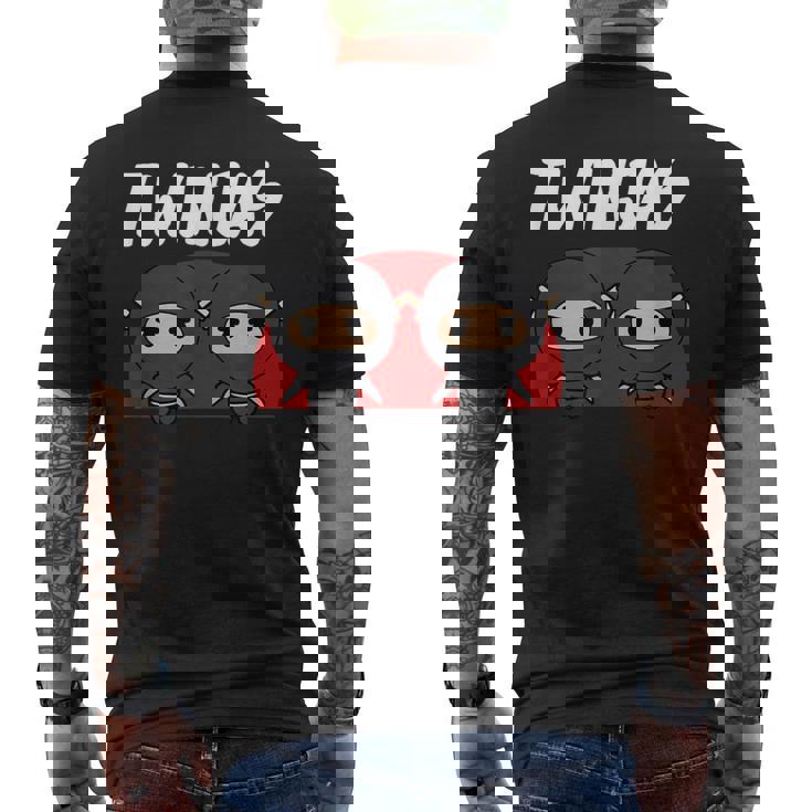 Papá Gemelos Mellizos Padre Camiseta Hombre Estampado Espalda